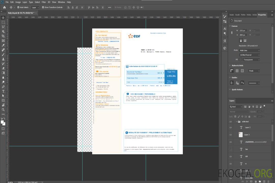 EDF France Facture d'activité du service public d'électricité SCR template EDF France Facture d'activité du service public d'électricité SCR template